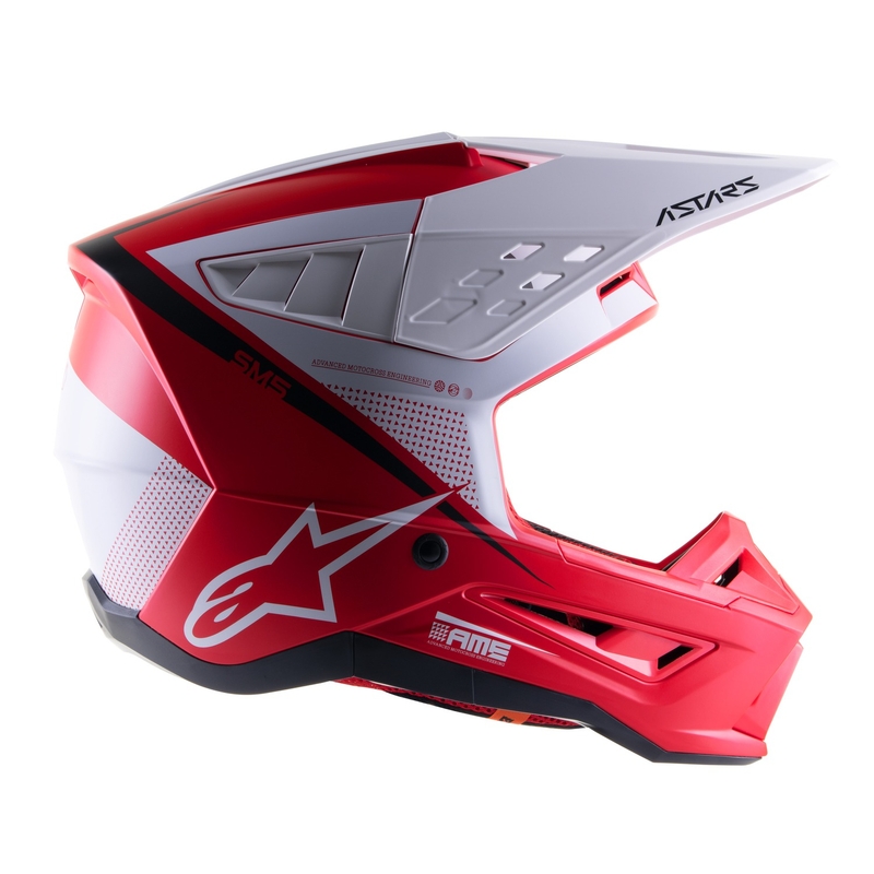 Kask motocrossowy Alpinestars S-M5 Rayon czerwono-biało-czarny matowy