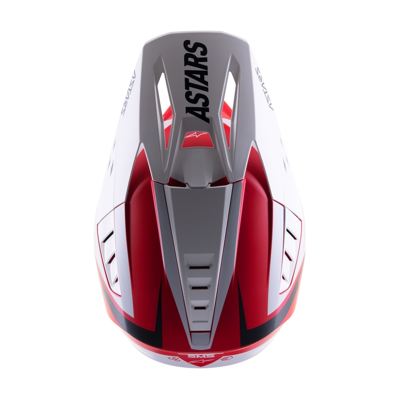 Kask motocrossowy Alpinestars S-M5 Rayon czerwono-biało-czarny matowy
