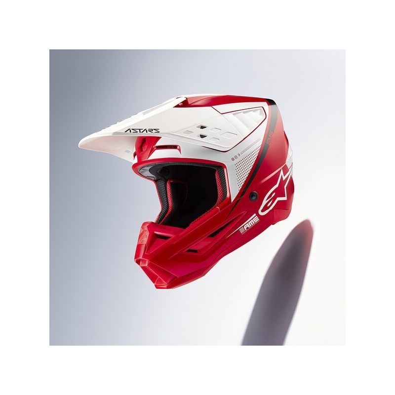 Kask motocrossowy Alpinestars S-M5 Rayon czerwono-biało-czarny matowy