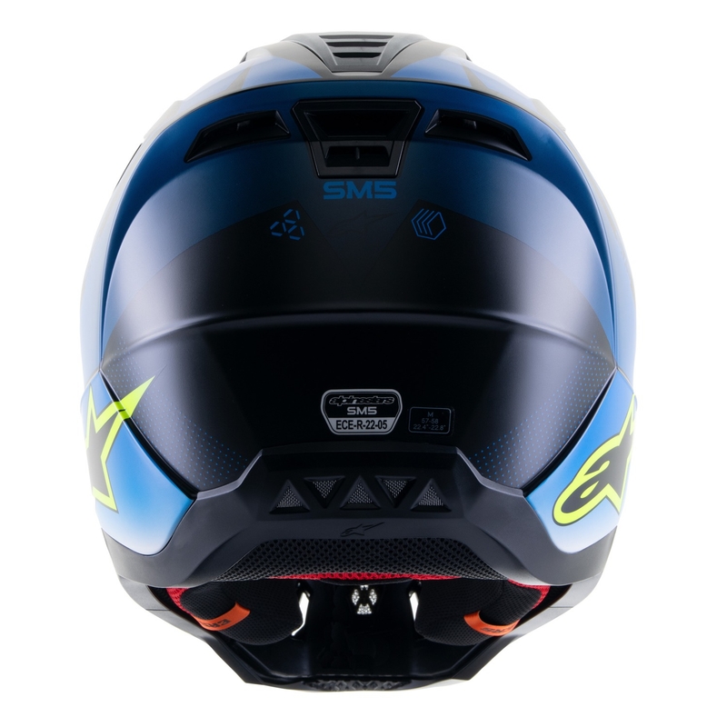 Kask motocrossowy Alpinestars S-M5 Rayon niebiesko-fluo żółto-biało-czarny matowy