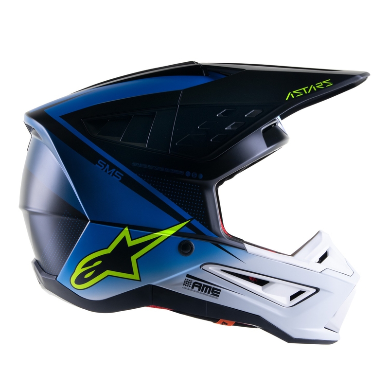 Kask motocrossowy Alpinestars S-M5 Rayon niebiesko-fluo żółto-biało-czarny matowy