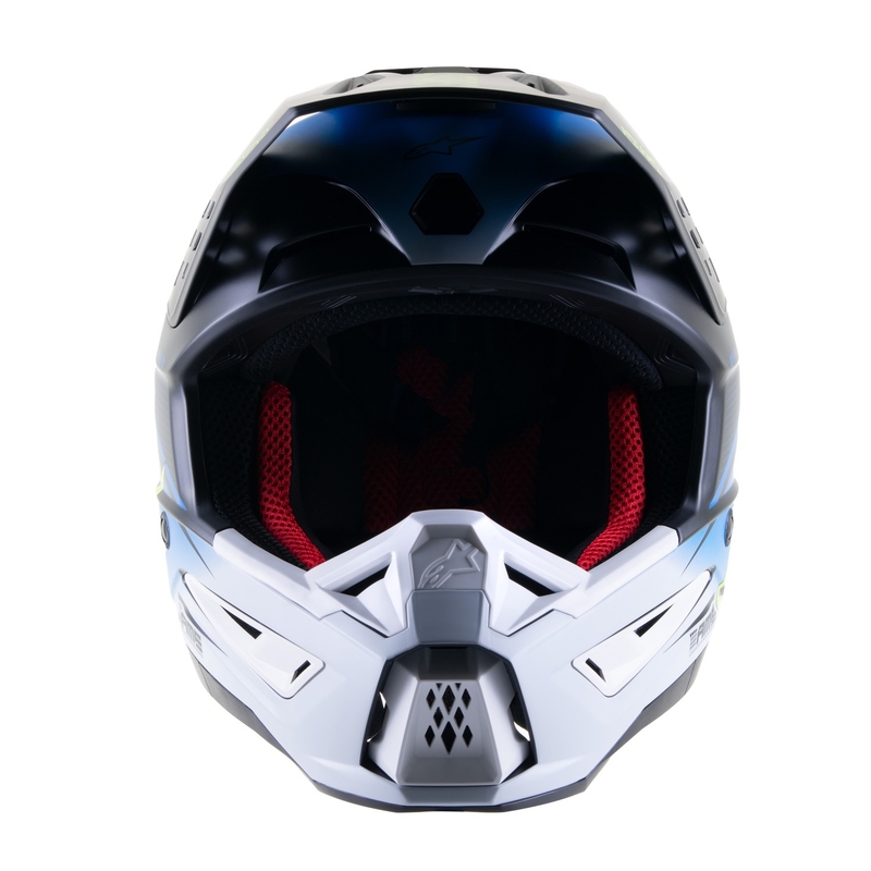 Kask motocrossowy Alpinestars S-M5 Rayon niebiesko-fluo żółto-biało-czarny matowy