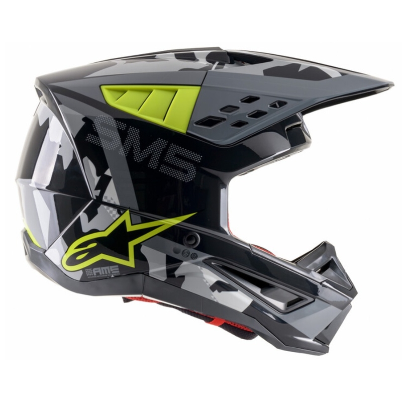 Kask motocrossowy Alpinestars S-M5 Rover antracytowo-fluo żółto-kamuflaż szary
