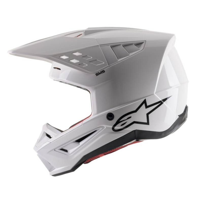 Alpinestars S-M5 Solidny, biały, błyszczący kask motocrossowy