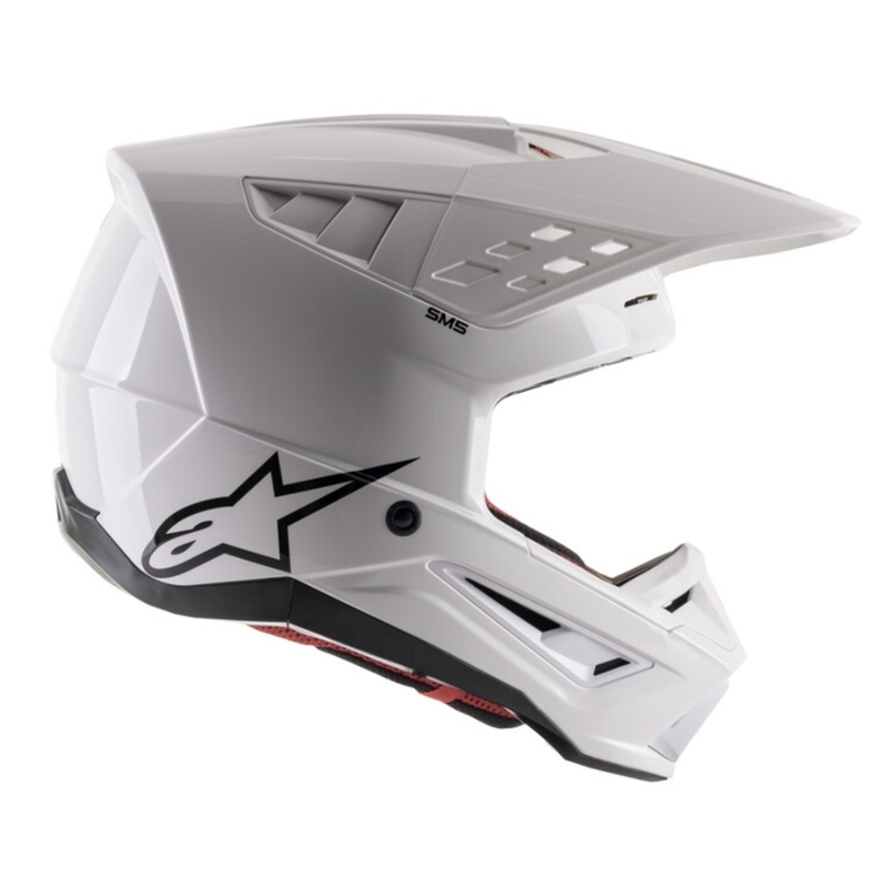 Alpinestars S-M5 Solidny, biały, błyszczący kask motocrossowy