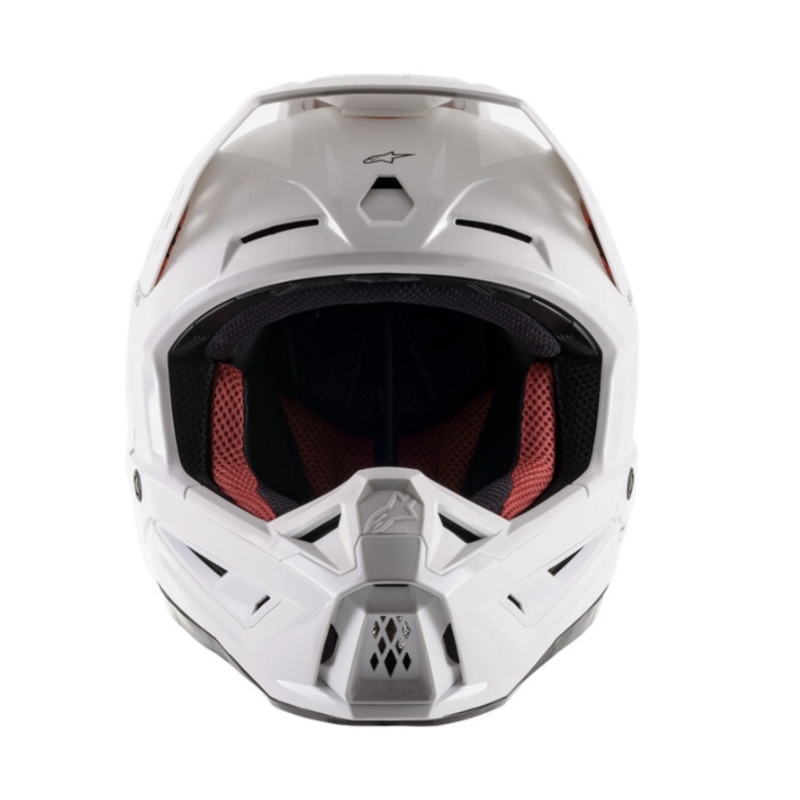 Alpinestars S-M5 Solidny, biały, błyszczący kask motocrossowy