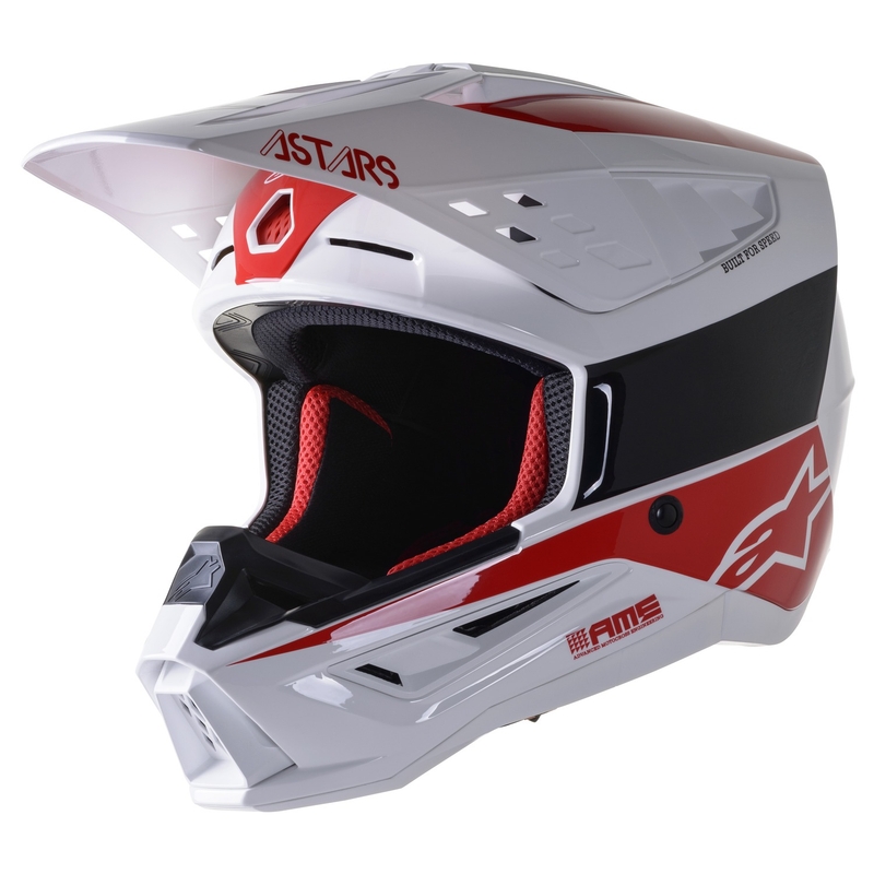 Kask motocrossowy Alpinestars S-M5 Bond biało-czerwony połysk
