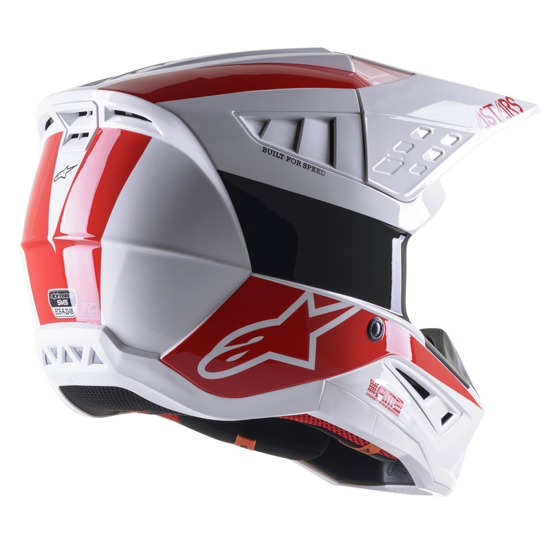 Kask motocrossowy Alpinestars S-M5 Bond biało-czerwony połysk