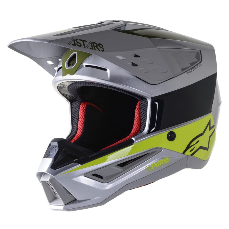 Kask motocrossowy Alpinestars S-M5 Bond srebrno-fluo żółto-zielony błyszczący