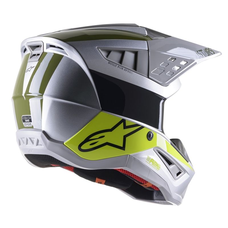 Kask motocrossowy Alpinestars S-M5 Bond srebrno-fluo żółto-zielony błyszczący