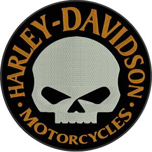 Naszywka HD Motorcycles w kolorze czarno-biało-żółtym