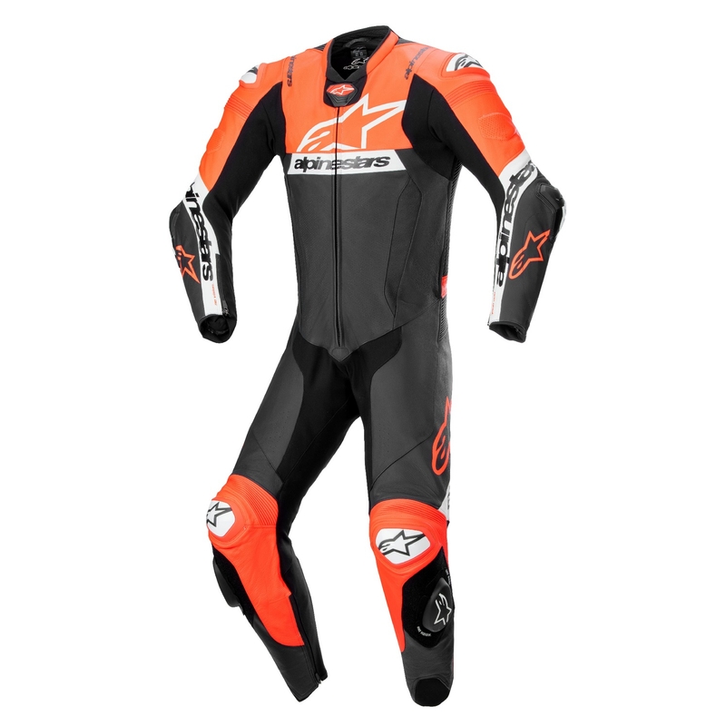 Skórzany kombinezon motocyklowy Alpinestars Missile 2 Ward w kolorze czarno-fluo czerwono-białym