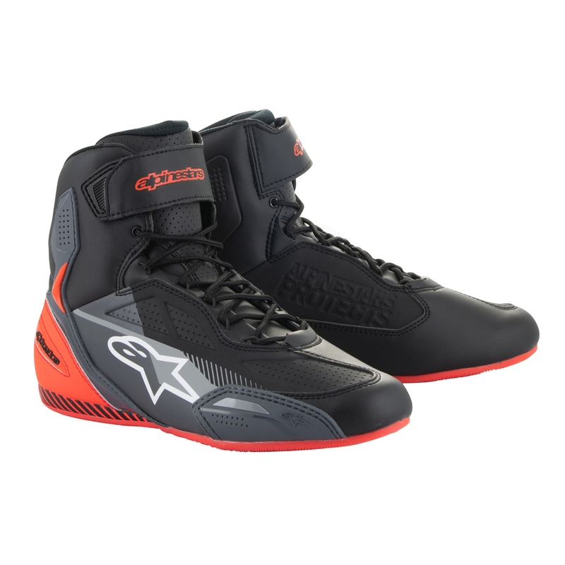Buty motocyklowe Alpinestars Faster-3 czarno-szaro-fluo-czerwone