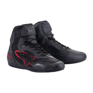 Buty motocyklowe Alpinestars Faster-3 Rideknit czarno-ciemnoszaro-czerwone
