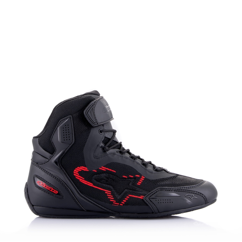 Buty motocyklowe Alpinestars Faster-3 Rideknit czarno-ciemnoszaro-czerwone