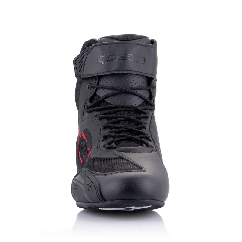 Buty motocyklowe Alpinestars Faster-3 Rideknit czarno-ciemnoszaro-czerwone