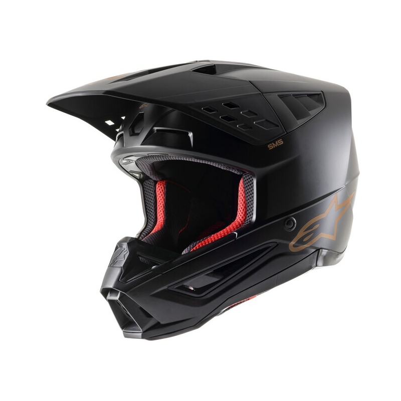 Solidny kask motocrossowy Alpinestars S-M5 czarno-brązowy matowy