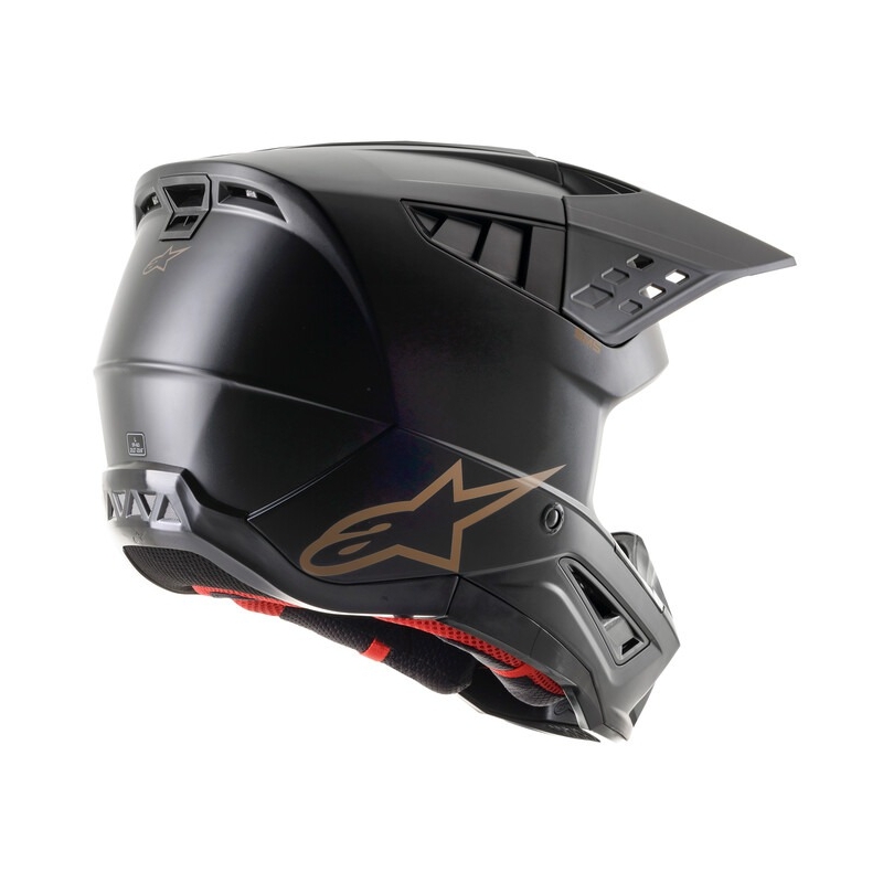 Solidny kask motocrossowy Alpinestars S-M5 czarno-brązowy matowy