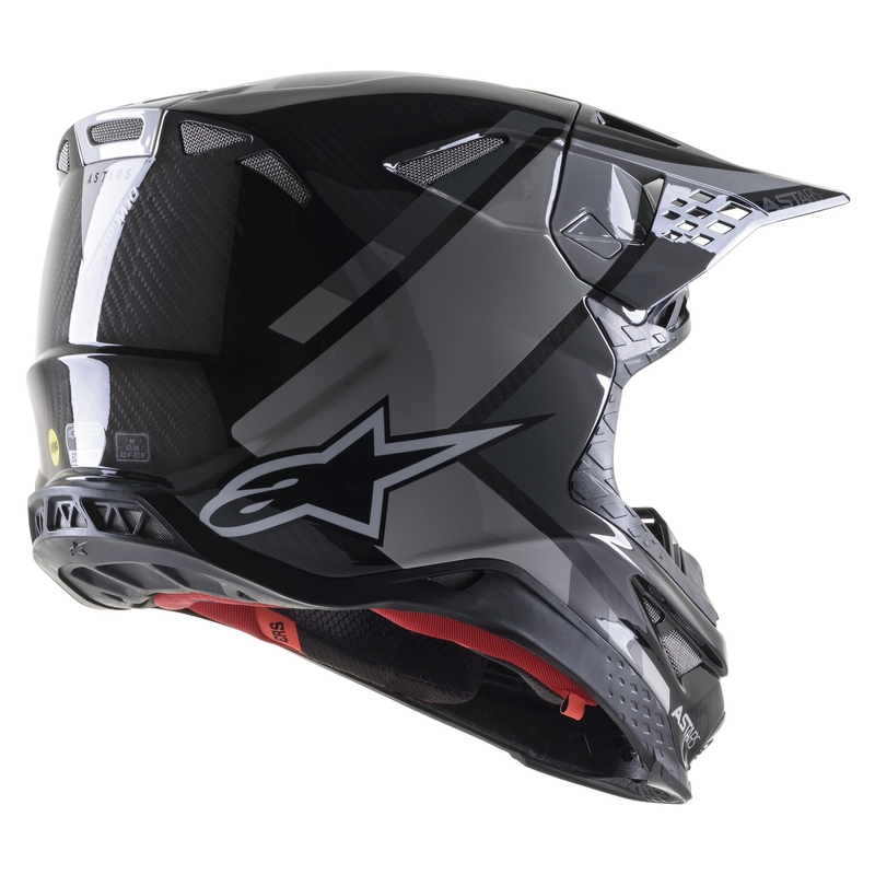 Kask motocrossowy Alpinestars S-M10 Carbon Meta2 czarno-szary z połyskiem