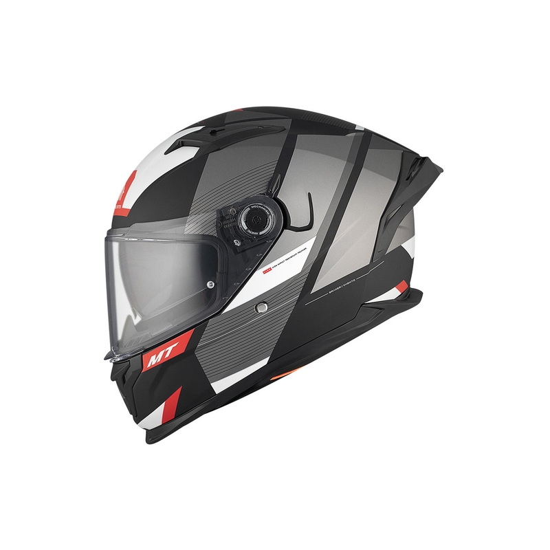 Kask motocyklowy integralny MT BRAKER SV Chento BO matowy czarno-szaro-biały