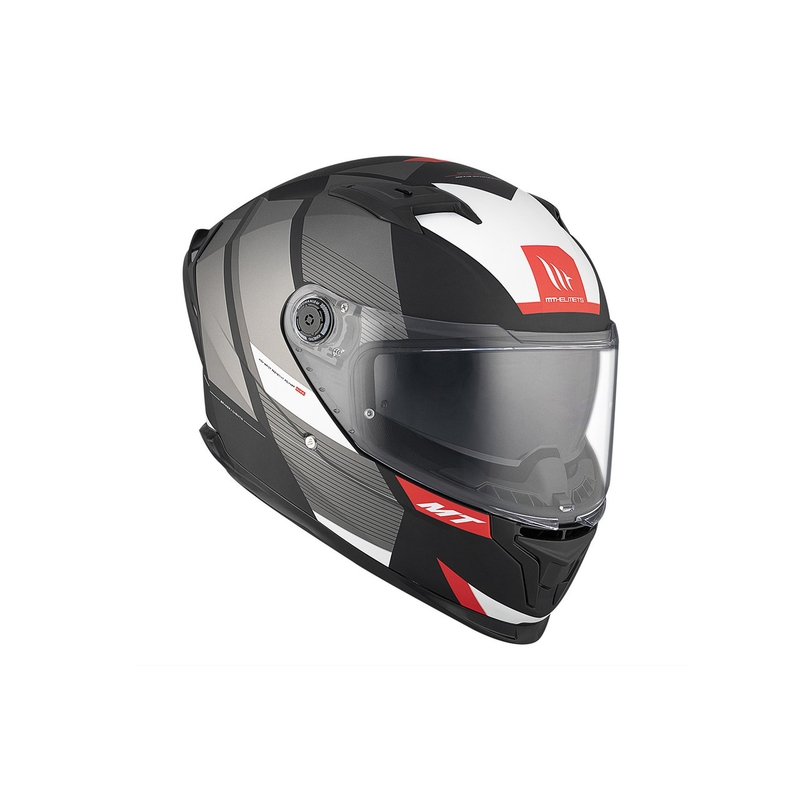 Kask motocyklowy integralny MT BRAKER SV Chento BO matowy czarno-szaro-biały