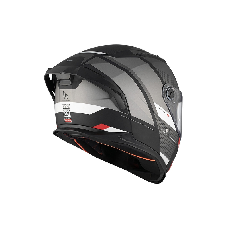 Kask motocyklowy integralny MT BRAKER SV Chento BO matowy czarno-szaro-biały