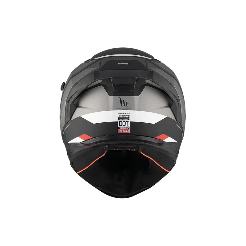 Kask motocyklowy integralny MT BRAKER SV Chento BO matowy czarno-szaro-biały