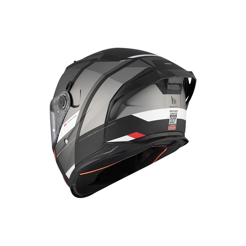 Kask motocyklowy integralny MT BRAKER SV Chento BO matowy czarno-szaro-biały