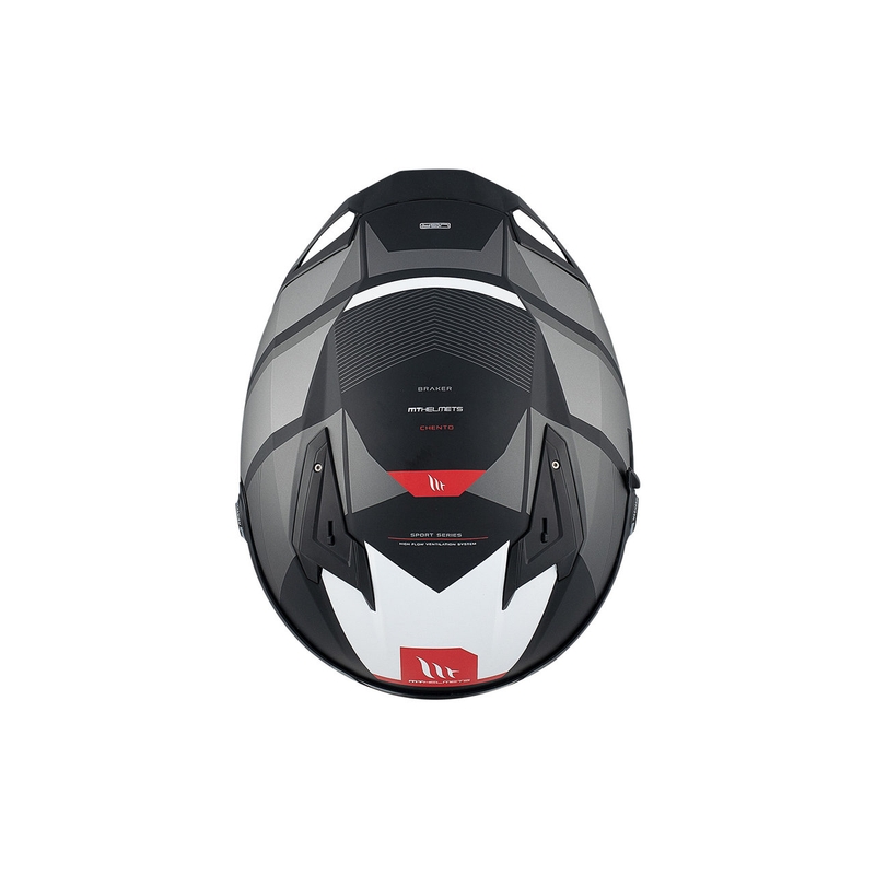 Kask motocyklowy integralny MT BRAKER SV Chento BO matowy czarno-szaro-biały