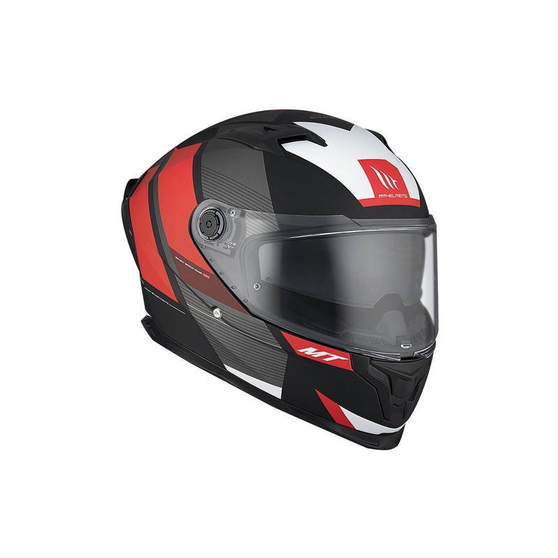 Kask motocyklowy integralny MT BRAKER SV Chento B5 matowy czarno-szaro-czerwony
