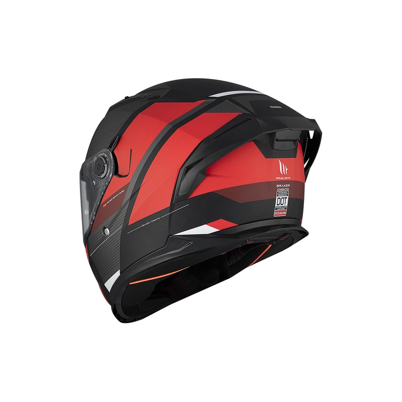 Kask motocyklowy integralny MT BRAKER SV Chento B5 matowy czarno-szaro-czerwony