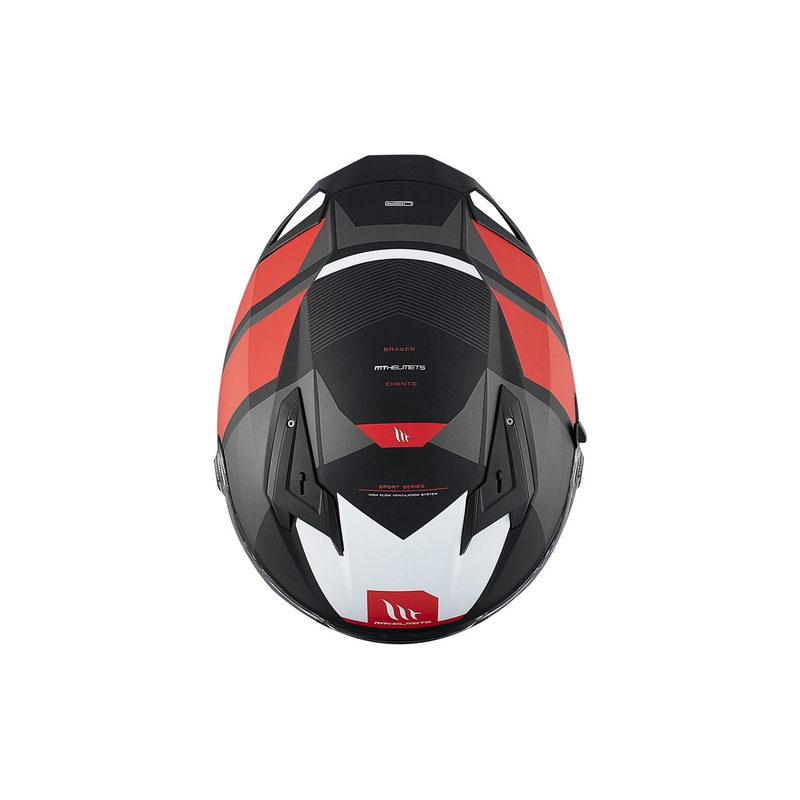 Kask motocyklowy integralny MT BRAKER SV Chento B5 matowy czarno-szaro-czerwony