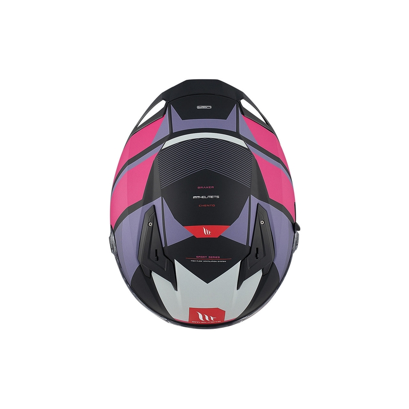 Kask motocyklowy integralny MT BRAKER SV Chento B9 matowy czarno-fioletowo-różowy