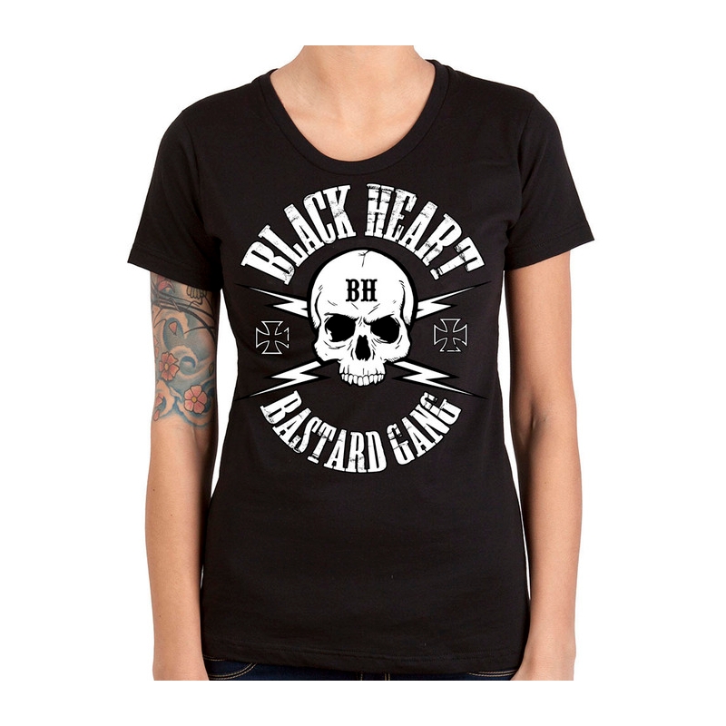 Damska koszulka Black Heart Bastard Skull