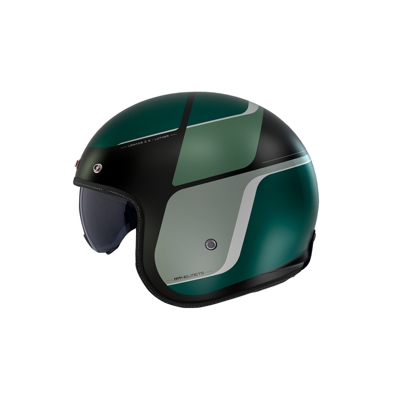 Kask motocyklowy otwarty MT Le Mans 2 SV Luther matowy czarno-szaro-zielony