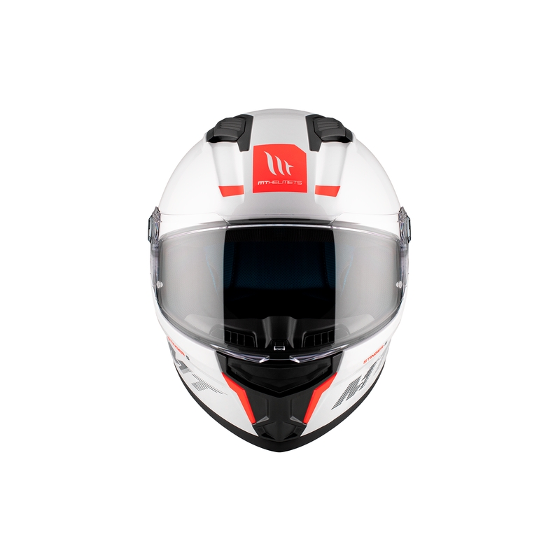 Zintegrowany kask motocyklowy MT Stinger 2 Solidny, błyszczący, biały