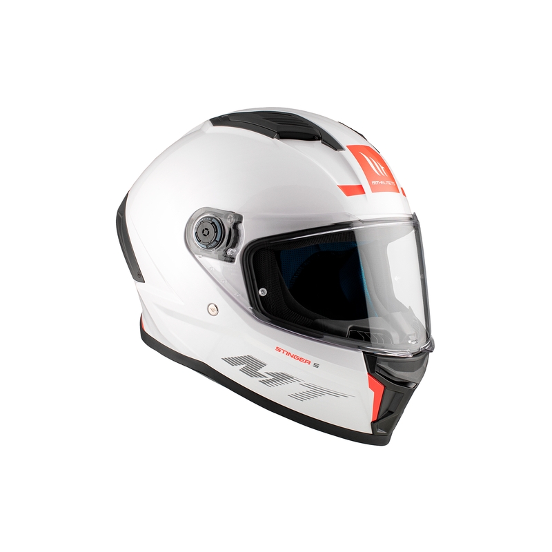 Zintegrowany kask motocyklowy MT Stinger 2 Solidny, błyszczący, biały