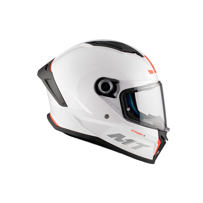 Zintegrowany kask motocyklowy MT Stinger 2 Solidny, błyszczący, biały