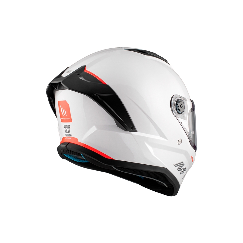 Zintegrowany kask motocyklowy MT Stinger 2 Solidny, błyszczący, biały