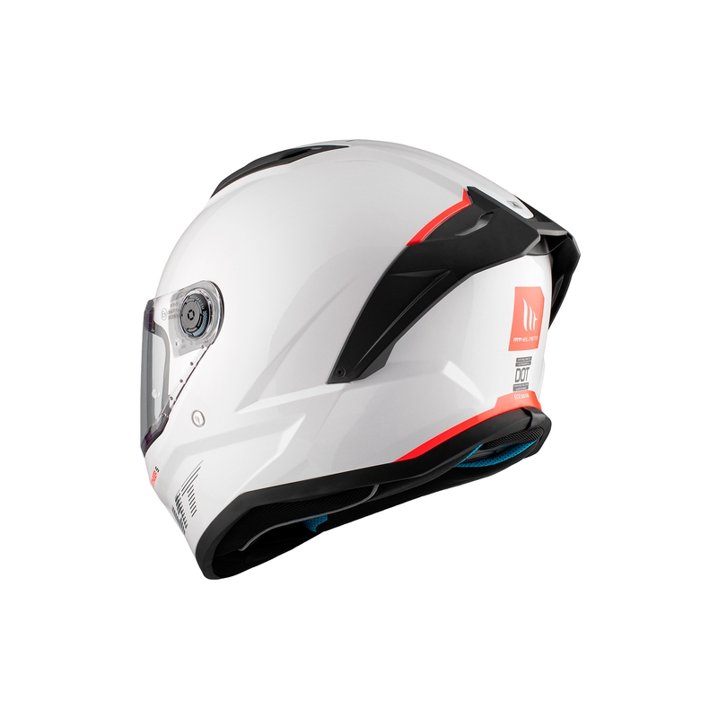 Zintegrowany kask motocyklowy MT Stinger 2 Solidny, błyszczący, biały