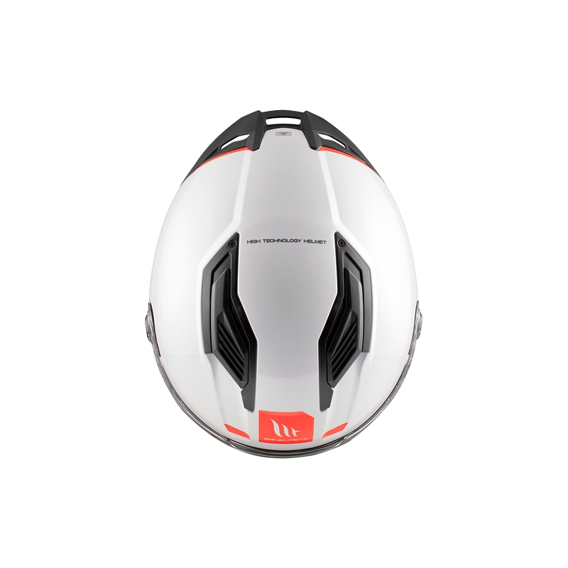 Zintegrowany kask motocyklowy MT Stinger 2 Solidny, błyszczący, biały