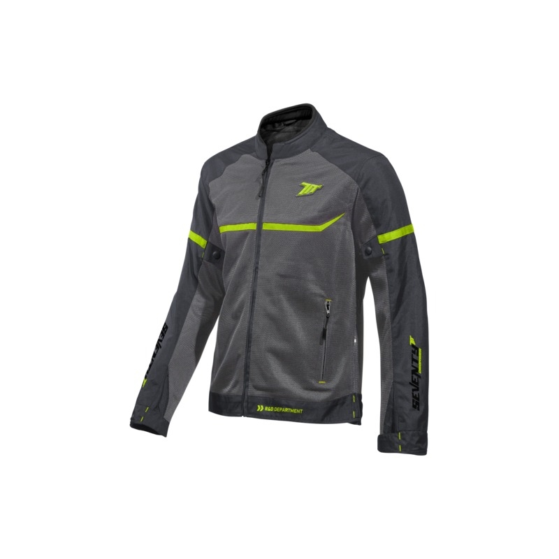 Kurtka motocyklowa SEVENTY DEGREES SD-JR30.1 Mojave w kolorze szaro-fluo żółtym