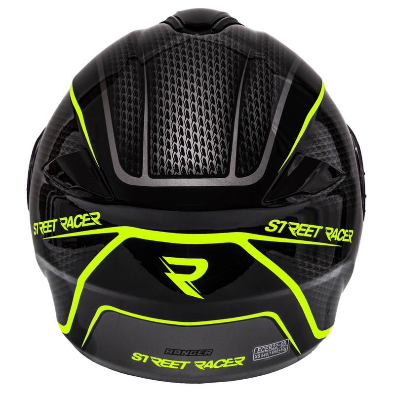Kask motocyklowy składany Street Racer Ranger czarno-fluo żółty - II. jakość