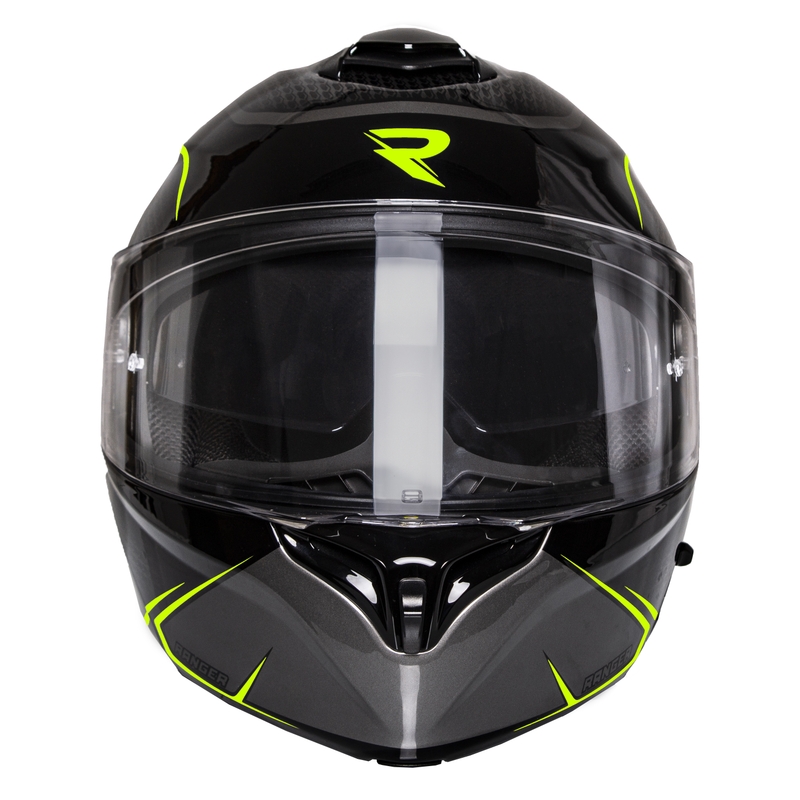 Kask motocyklowy składany Street Racer Ranger czarno-fluo żółty - II. jakość
