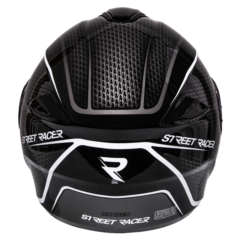 Kask motocyklowy składany Street Racer Ranger czarno-biały - II. jakość
