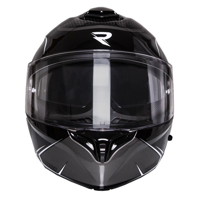Kask motocyklowy składany Street Racer Ranger czarno-biały - II. jakość