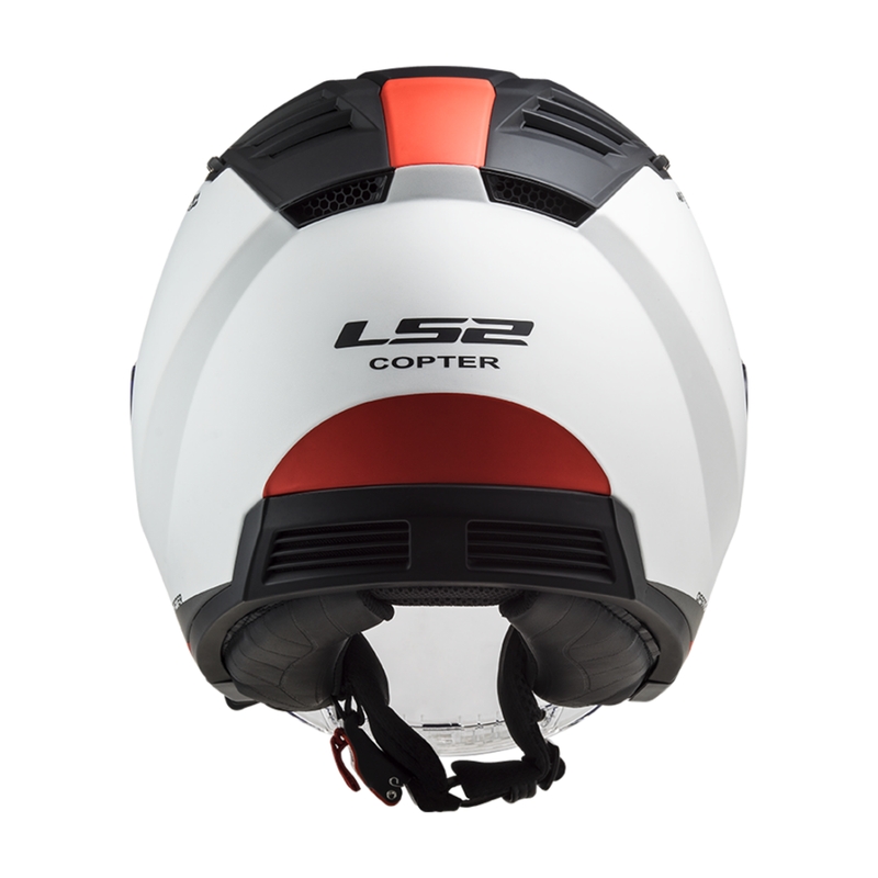Kask motocyklowy otwarty LS2 OF600 Copter II Urbane 06 biało-czerwony - II. jakość