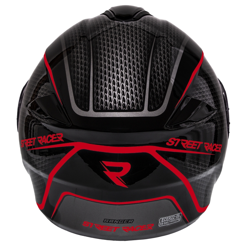Kask motocyklowy składany Street Racer Ranger czarno-czerwony - II. jakość