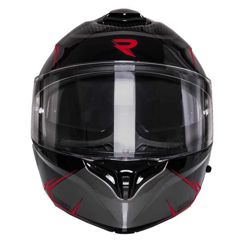 Kask motocyklowy składany Street Racer Ranger czarno-czerwony - II. jakość