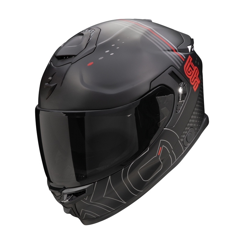Integralny kask motocyklowy Scorpion EXO-GT SP AIR TECHLANE czarno-szaro-czerwony